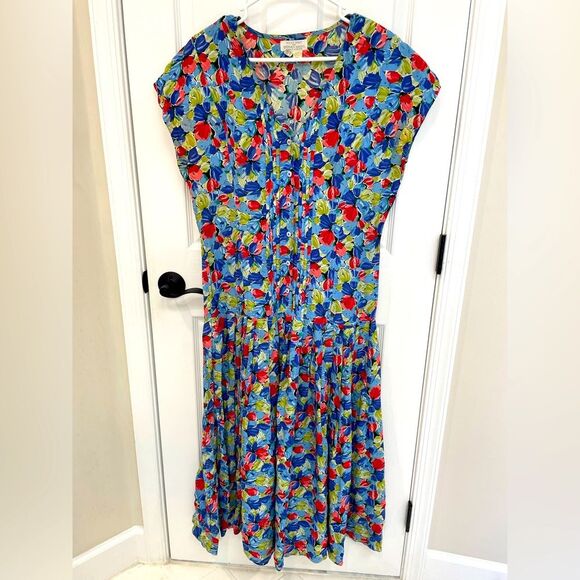 Nicole Farhi for Stephen Marks Blue Floral Button Front Dress Women’s Size 10 - Picture 1 of 7